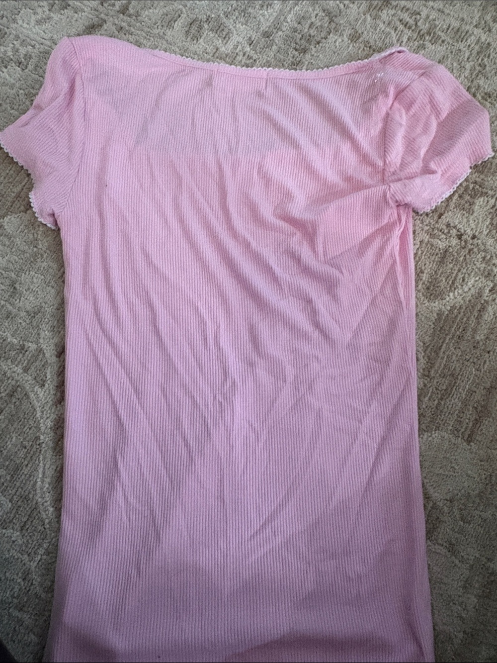 Pink Square Neck Ribbed Tee - Picture 2 of 2